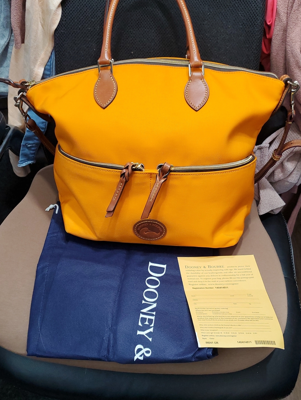 Dooney Large Nylon Leather Tote